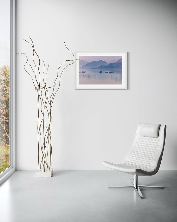 Oriental Beauty: Stunning Feng Shui Landscape Wall Art Prints for Home Decor in 3 Sizes (Misty Reflections: Serenity on a Mountain Lake, 12" x 18")
