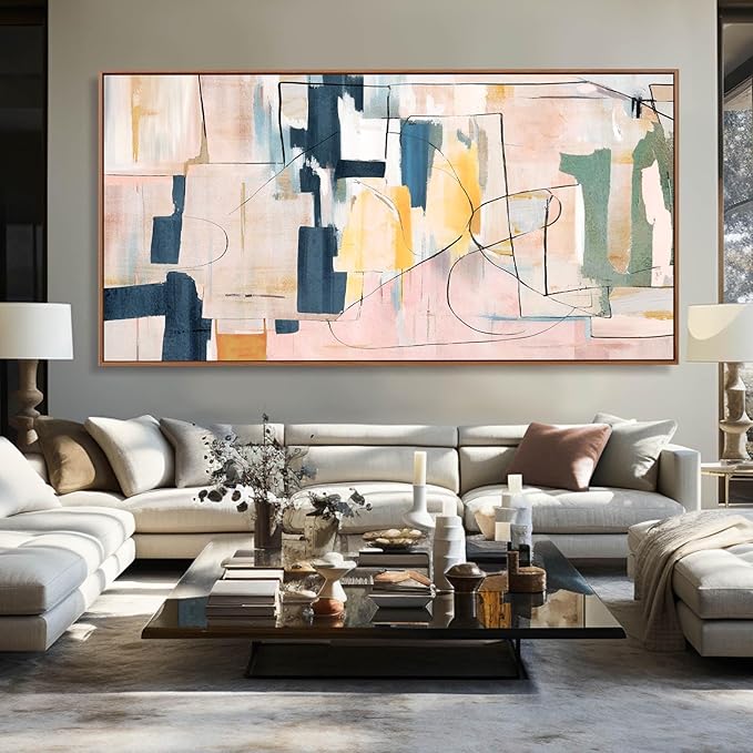 Abstract Wall Decor Modern Oversized Wall Art Black Line Wall Poster Printing 36"x70" Wall Decorations for Bedroom Office