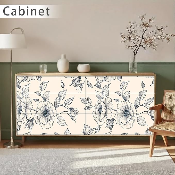 Nuxovilar White Grey Botanical Textured Peel and Stick Wallpaper, 15.75"x39.37", Self-Adhesive Contact Paper, Elegant Floral Pattern for Bedroom, Living Room and Table Decor