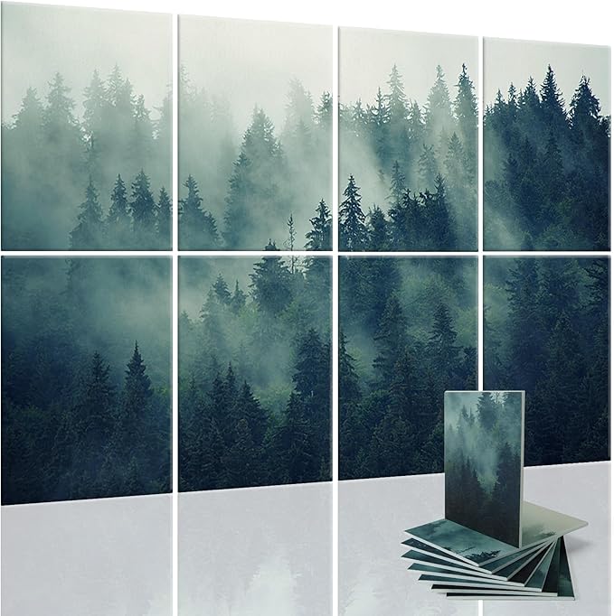 Art3d Soundproof Wall Panels 48"x32", 8-Pack Acoustic Wall Art Panels, Sound Absorbing Decorative Wall Panels for Living Room, Bedroom, Kitchen, Studio, Polyester UV Print