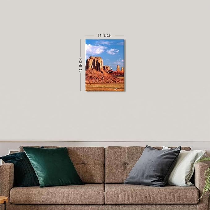 Monument Valley Desert Wall Art for Living Room Arizona National Park Posters Mountain Pictures Wall Decor Nature Wilderness Landscape Canvas Prints Artwork for Bedroom Office Home Decorations 12x16"