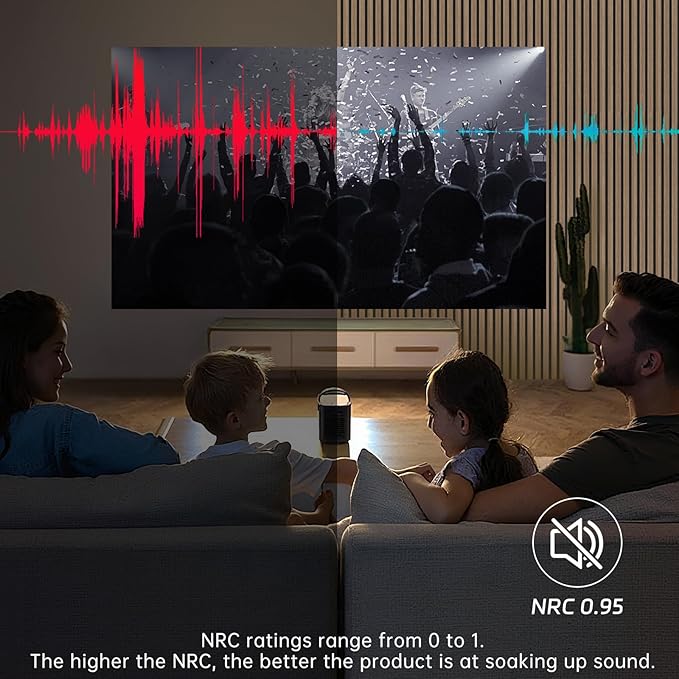 4 Pack 94.5" × 11" Wood Panels for Wall, Acoustic Soundproof Wall Slat Panels, 3D Wall Panels for Home Office Decoration, Natural Walnut