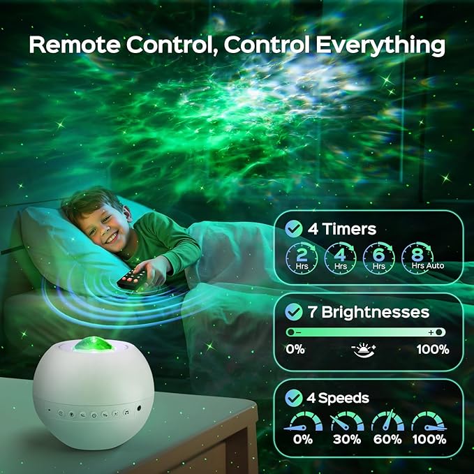 One Fire Galaxy Projector for Bedroom Christmas Gifts for Teen Boys Gifts Women Gifts for Teenage Girls 15 Colors+ 15 White Noise+ Bluetooth Star Projector Night Light for Kids Room Decor Lava Lamp