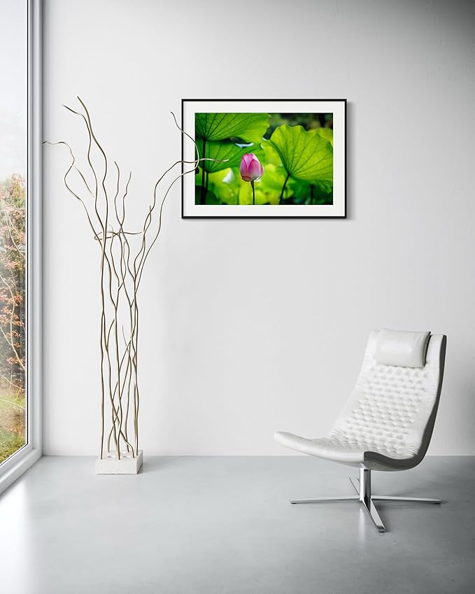 Oriental Beauty: Stunning Feng Shui Landscape Wall Art Prints for Home Decor in 3 Sizes (Graceful Emergence: Lotus Blossom and Its Visitor) (24" x 36")