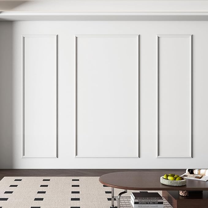 Art3dwallpanels Pre-Cut Wall Molding Set of 3 pcs, Ready-to-Assemble Wainscoting Panels for Interior Wall Décor Living Room Bedroom Accent Wall - Installed with Glue, 3 Frames