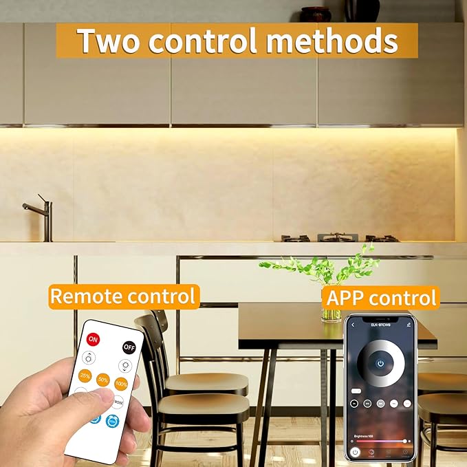 50 FT COB LED Strip Lights 3000K Warm White Dimmable DC 24V Flexible LED Tape Light for Bedroom, with Remote and app Control LED Light Strip,for DIY Home Decoration