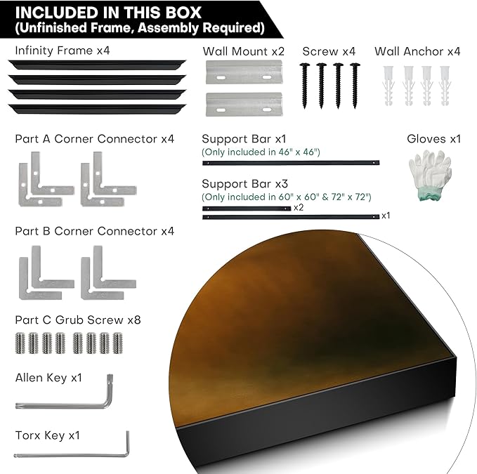 46"x46" XL Framed Wall Art - Abstract Blurred Landscape Warm Earth Tone Minimalist Painting Minimalist Foggy Forest Tranquil (Frame Assembly Required)