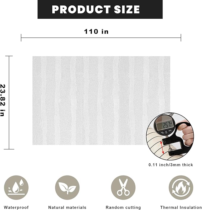 3D Wall Panels Peel and Stick – 23.82"x110" PVC Faux Texture, Self Adhesive Waterproof Wall Covering, DIY Accent Wall, Sofa Background Backsplash & Modern Home Decor, Covers 18 sq.ft