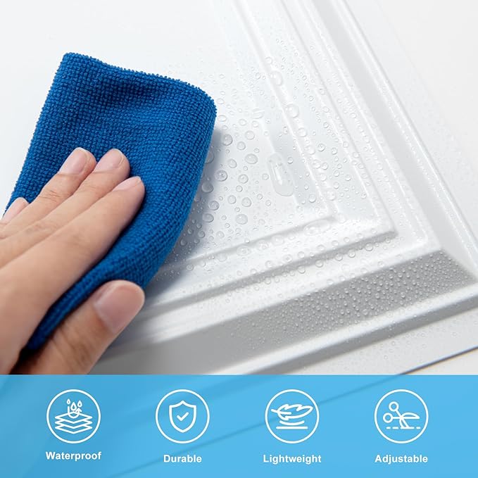 Art3d Drop Ceiling Tiles 48x24, Decorative PVC Ceiling Panels, Waterproof Rustproof and Durable 12-Pack, Glue Down, Rectangular Black