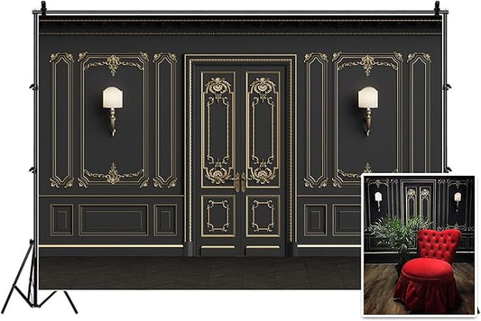 Leyiyi 5x4ft Vintage Room Inside Backdrop European Frame French Door Modern Castle House Cementery Wall Vintage Lantern Photo Background Cowboy Kids Birthday Portrait Studio Prop Vinyl Wallpaper