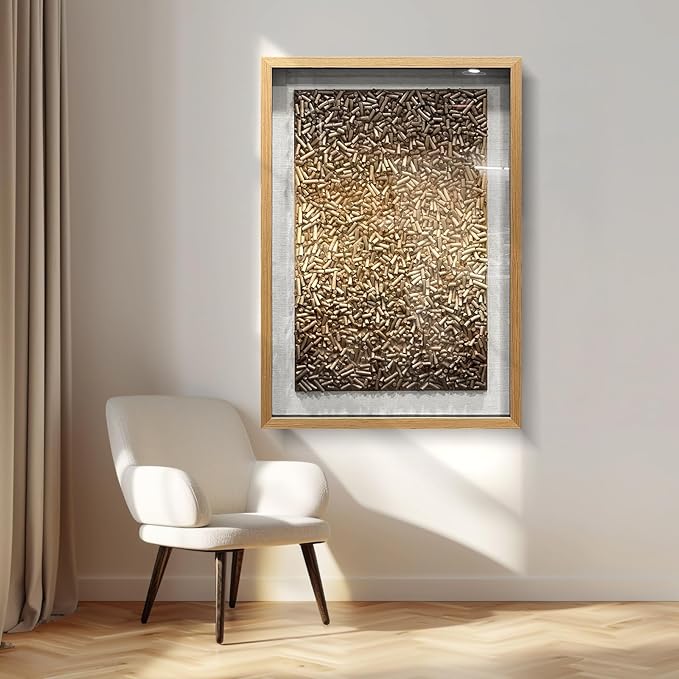 BrightA Creative Polymer Strip Collage And Superimposition Paintings With Natural Tones Add Artistic Layers To The Space 27.5"x39.4"