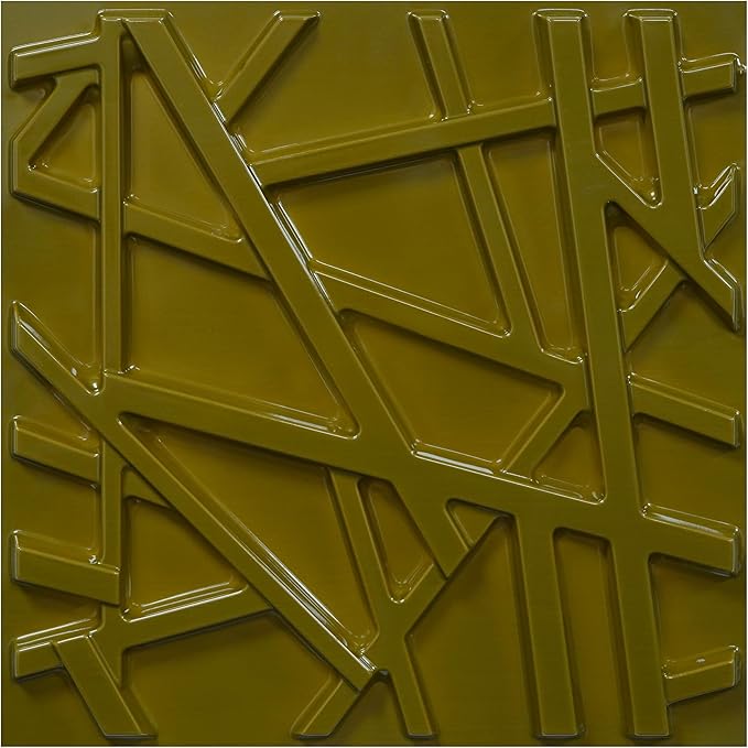 3D Wall Panels for Interior Wall Decor, 11.8''x11.8'' 33 Pack Accent Textured Wall Panels for Living Room, Gaming Room, TV Background, Cover 32 Sq.Ft (Brushed Gold)