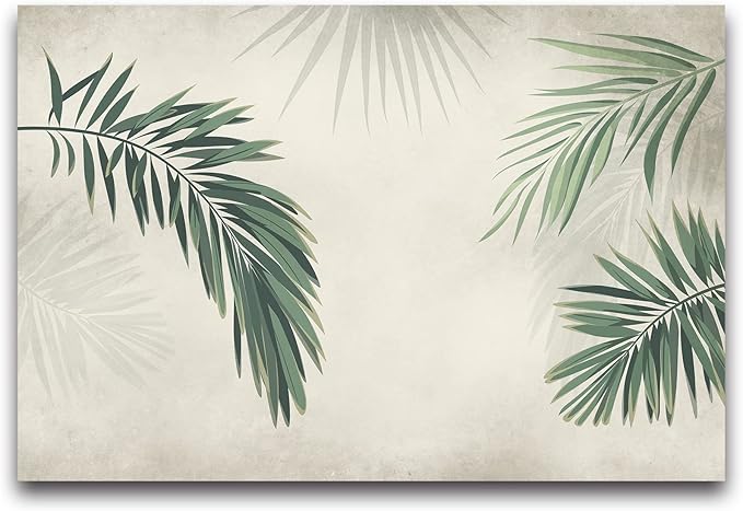 Cliouar-Vintage Palm Leaf Banana Leaf Wallpaper Mural Bedroom Living Room Decor 158" x 110" (Not Self-Adhesive)