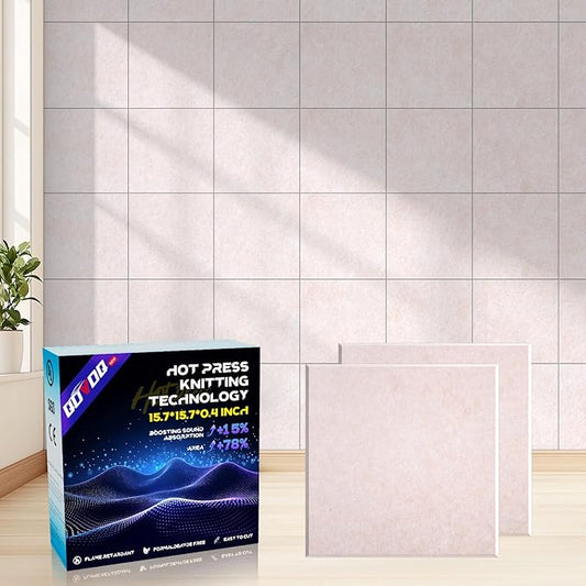 10 Pack Large Soundproof Wall Panels, 15.7 x 15.7 x 0.4 in Sound Proof Foam Panels for Walls, Cork Boards Alternative,Acoustic Panels, Sound Dampening Panels Camel