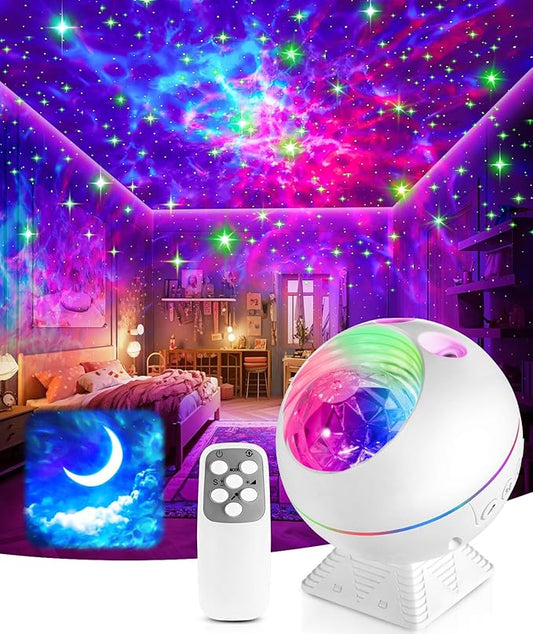 One Fire Galaxy Light Projector, 42 Colors Star Projector Galaxy Light+Moon+Clouds, Unique Rhythm Mode, Dimmable+Remote Control Starlight Projector, Adults, Kids