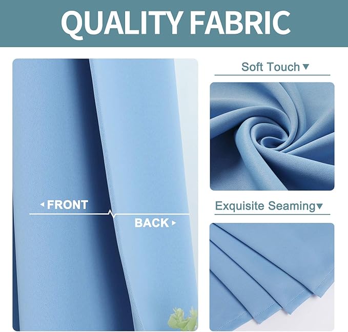 ChrisDowa Grommet Blackout Curtains for Bedroom - Thermal Insulated Room Darkening Curtains for Living Room (1 Panel Set, Sky Blue, 52W x 72L)