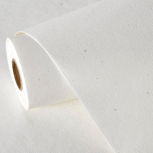 Matte White Grasscloth Textured Wallpaper Natural&Neutral&Handmade Style Thick Peel and Stick Removable for Bedroom,Office,Cabinet(16.5”x236.2”) (Silver Powder&Vegetation) M16