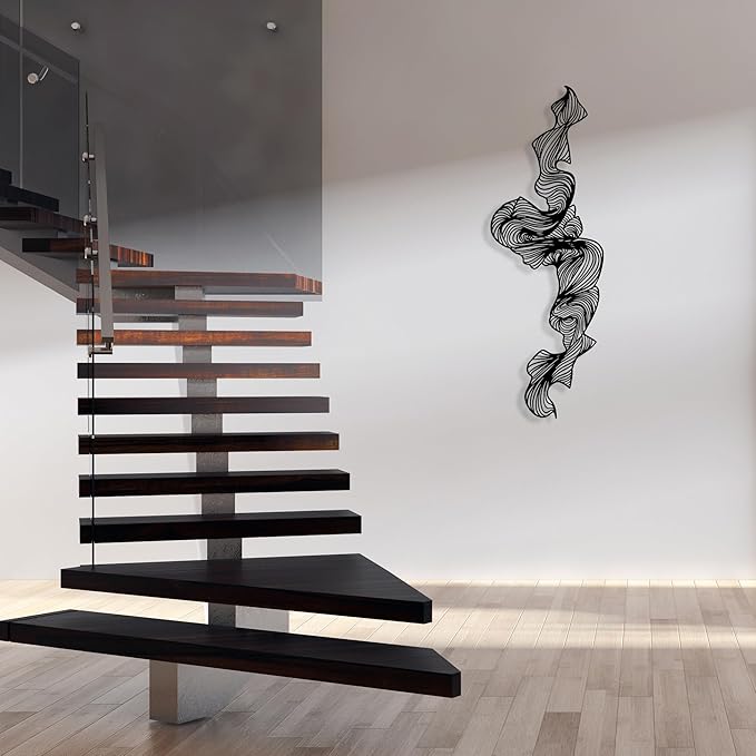 Abstract Metal Wall Art, Mid Century Modern Decor, Luxury Style Sculpture, Unique Wall Decoration, Large Creative Wall Decor, Modern Entryway Hanging, Geometric Elegant Sign, Housewarming Gift