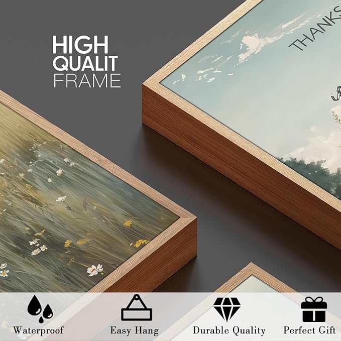 Anyzal Christian Jesus Wall Art Large Bible Artwork Scripture Wildflower Wall Decor for Living Room Bedroom Dining Room 24x36 Inch Set of 3