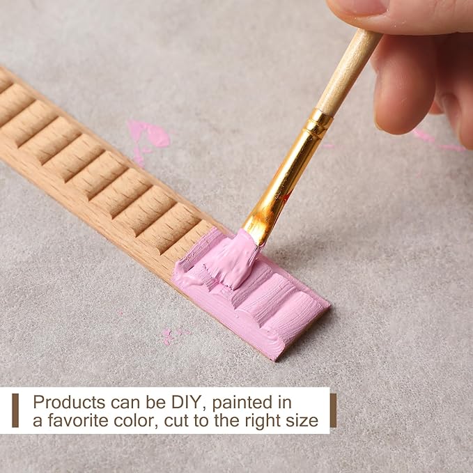 Nuanchu 12 Pcs Unfinished 3D Decorative Wood Trim Molding 15.75inch Decorative Wood Molding Cute DIY Trim for Home Wall Cabinet Shelf Window Door(Wavy,20mm)