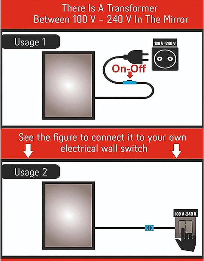 Asymmetrical Led Lighted Mirror for Bathroom, Irregular Vanity Mirror with Lights, Washbasin Backlit Led Illuminated Wall Mirror (Cool Light, 13.4"x23.6" inc | 34x60 cm)