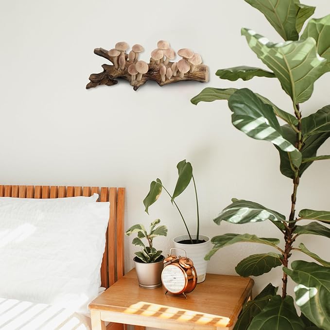 Barydat Resin Mushroom Decor Cottagecore Mushroom Wall Decor Vintage Wall Hanging Sculpture Vintage Farmhouse Hanging for Home Bedroom Living Room Birthday Gift