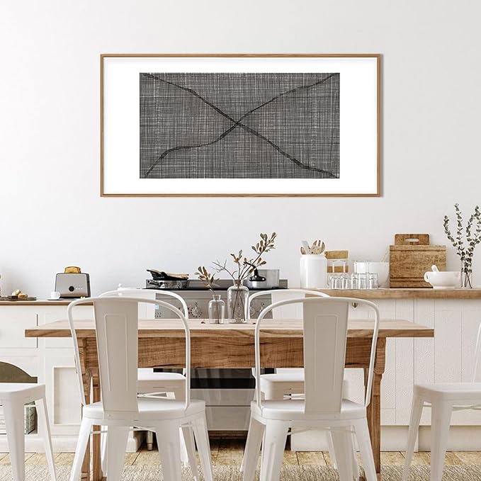 Abstract Line Framed Canvas Wall Art Set,Minimalist Black and White Wall Decor,Neutral Geometric Print,Modern Illustration Mid Century Boho Artwork for Living Room,Bedroom-20 x40