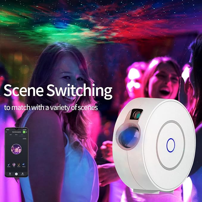 CHIGIH Smart Galaxy Star Projector,LED Starry Sky Night Light ,Nebula Ceiling Night Light App & Voice Controlled for Gaming Room,Bedroom,Home Theater,Camp Tent