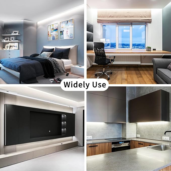 COB LED Strip Lights 32.8ft,6000K DC 24V Dimmable White Flexible LED Rope Lights for Bedroom,with Remote and app Control LED Lights Strip for Living Room, Shelf, Cabinet