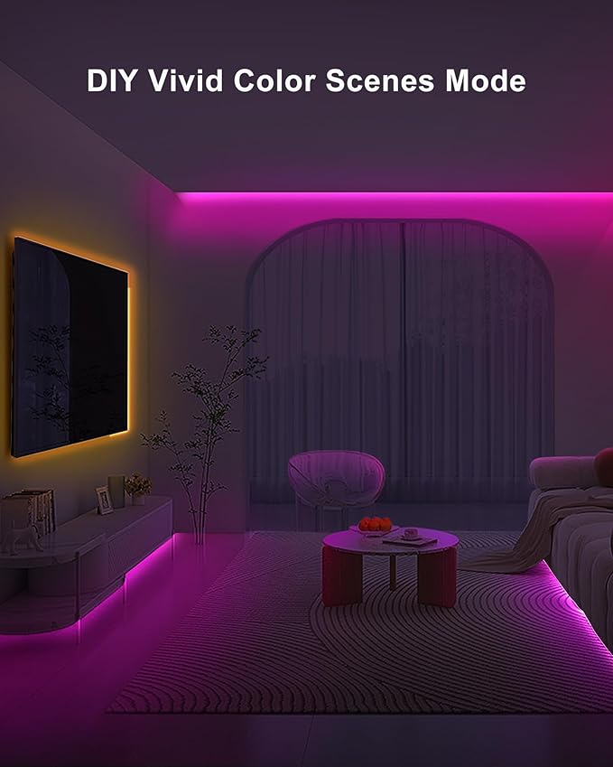 9.84ft Bluetooth RGB COB Led Strip Lights with Remote, Dimmable Smart App Led COB Light Strip, Color Changing Music Sync, Indoor RGB Led Lights Bedroom, Home Decor, Party