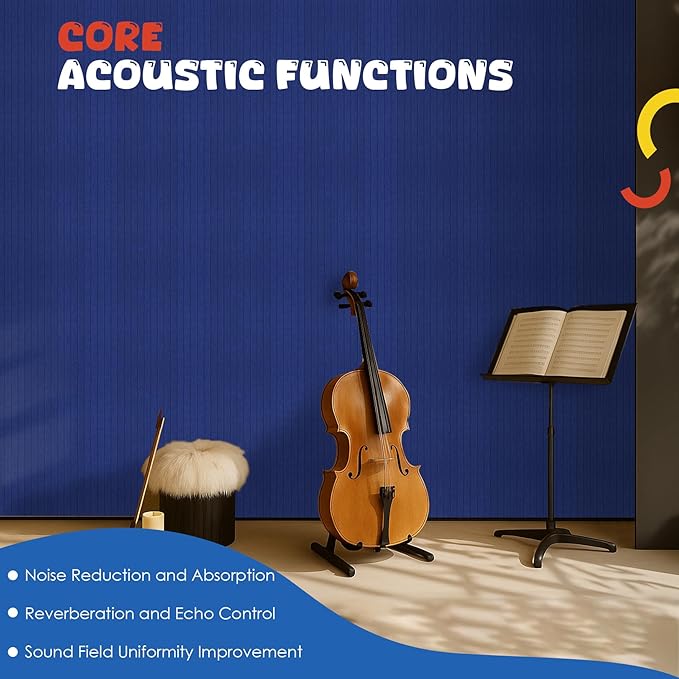 10 Pack Large Acoustic Panels,47.2" X 23.6" Acoustical Wall Panel,Self-Adhesive Sound Proof Panel for Office, Decorative Soundproof Wall Panels for Home Studio (NAVY BLUE)