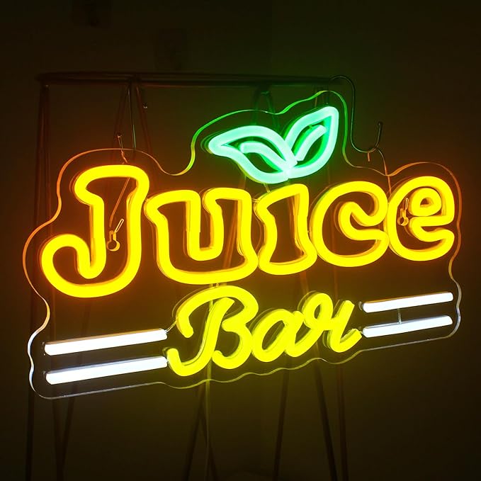 Looklight Juice Bar Neon Sign Bar Signs Neon Sign for Room Neon Light for Wall Led Neon Signs Connectivity Led Neon Signs for Bar Signs Juice Shop Party Home Decoration Bedroom Decor