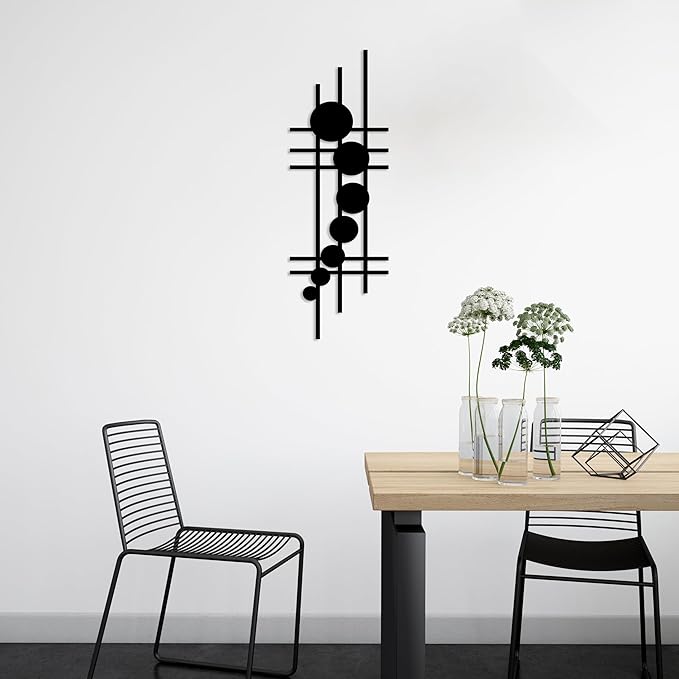 Modern Geometric Abstract Metal Wall Art, Mid-Century Modern Wall Decor, Geometric Wave Artwork, Large Wall Sculpture for Home, Layered Metal Wall Decoration, Housewarming Gift