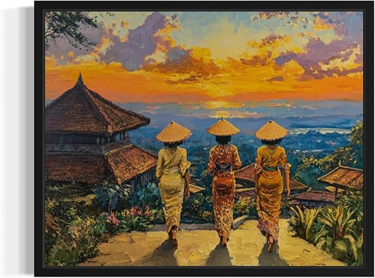 Indonesia Art Print Poster, Asia Oriental Countries Culture Wall Art Asian Paintings for Bedroom Bathroom Living Room Decor 97 (Indonesia, 16 x 20 inches, Unframed)