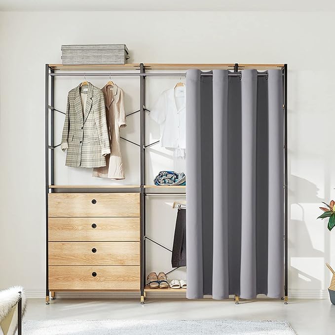 ChrisDowa Blackout Door Curtains for Doorway Privacy, Grommet Closet Curtains for bedroom closet door, Thermal Insulated Temporary Doorway Cover Room Divider Drapes (1 Panel, Light Grey, 42 x 80 Inch)