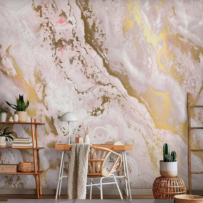 artgeist Wall Mural Abstract 157x110 in - XXL Non-Woven Wallpaper Fleece Wall Decor Photo Print Picture Image Design Faux Marble Optical 3D Effect f-C-0494-a-a