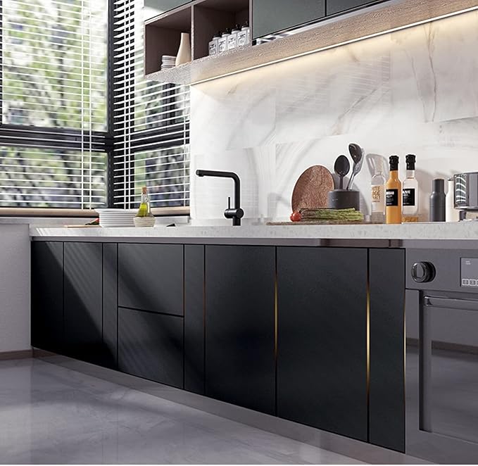 17.51in x400in Black Wallpaper Peel and Stick Removable Modern Black Contact Paper Self Adhesive Textured Decorative Wall Covering Bathroom Kitchen Cabinet Upgrade Thicker