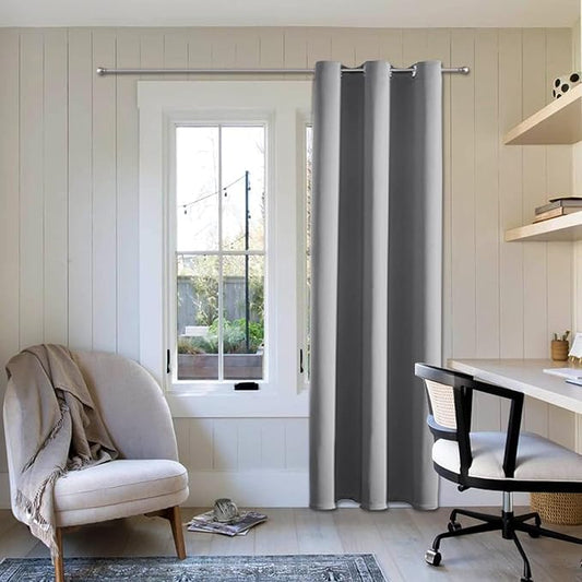 ChrisDowa Grommet Blackout Curtains for Bedroom - Thermal Insulated Room Darkening Curtains for Living Room (1 Panel Set, Light Grey, 42W x 84L)