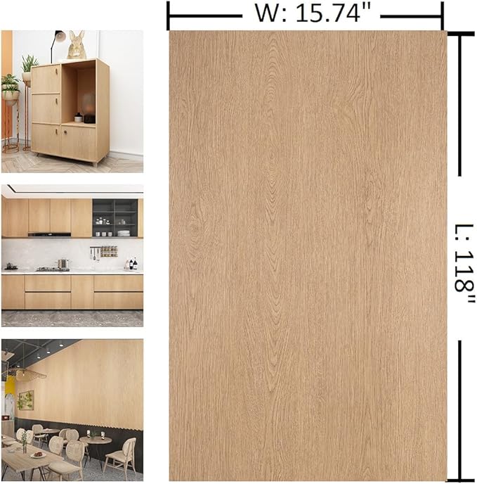 Brown Wood Contact Paper Peel and Stick Wallpaper Waterproof Self Adhesive Wood Wrapping Paper 15.74"x118" Thick Faux Wood Wallpaper for Drawer Shelf Liner Cabinet Desk Removable Wall Paper