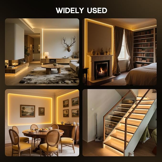 LED Neon Lights Warm White 3000K,164ft 110-120V LED Strip Lights,Flexible Outdoor Waterproof Neon Rope Lights for Bedroom,Cabinet,Kitchen,Living Room,Mirror,Halloween Decor