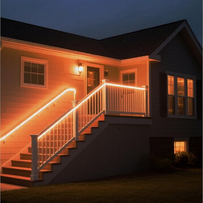 LED Neon Rope Lights 32.8FT 10M 120V AC Plug-in LED Strip Lights Connectable Waterproof Led Light Strip for Indoor/Outdoor Use, Warm White Neon Lights for Party Wedding Home Decoration ETL