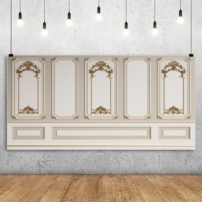 Leyiyi 20x10ft European Style Vintage Room Inside Backdrop European Frame Modern House Classic French Castle Cementery Wall Retro Style Photo Background Cowboy Kids Birthday Portrait Studio Props