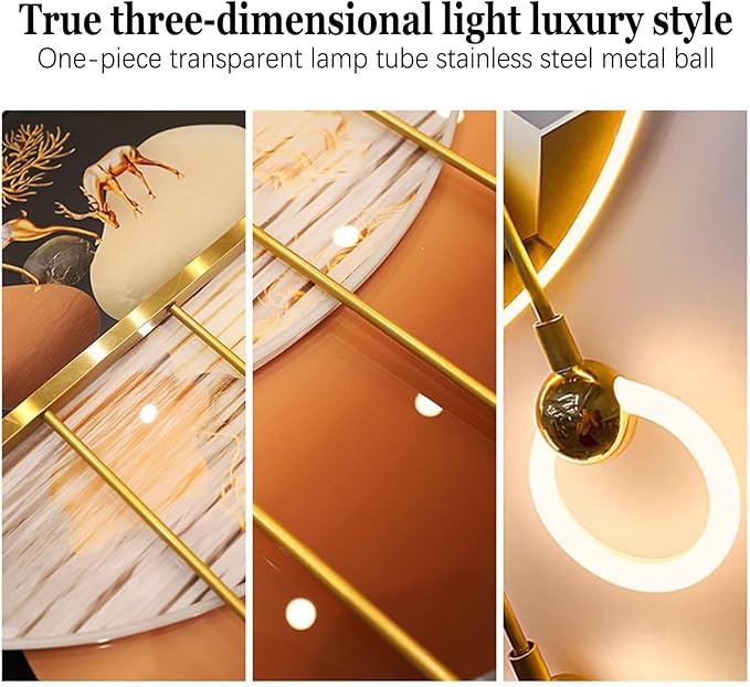 3D Wall Sculptures Painting Hanging Plug-in Power Supply Home Decor Wall 3D Wall Art Decoration - LED for Living Room, Office Bedroom, Hotel Decor(Stylle A,23.62 * 49.21)