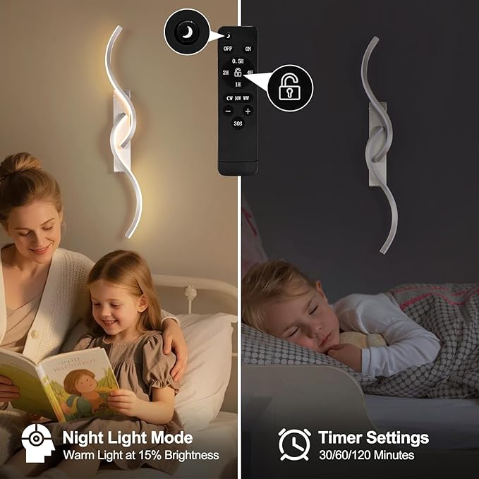 Modern Battery Operated Wall Sconces, Rechargeable Wall Sconces, 3000K-6500K LED Wireless Wall Light, Modern Wall Lamp not Hardwired for Living Room Bedroom Hallway (Nickel)