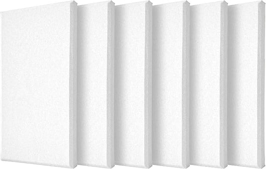 6 PCS Acoustic Panels, Large Soundproof Wall Panels, Professional Fiberglass Sound Absorbing Panels, 23.6x11.8 Inches Sound Proof Foam Panels for Walls, Studio Home Offices (White)