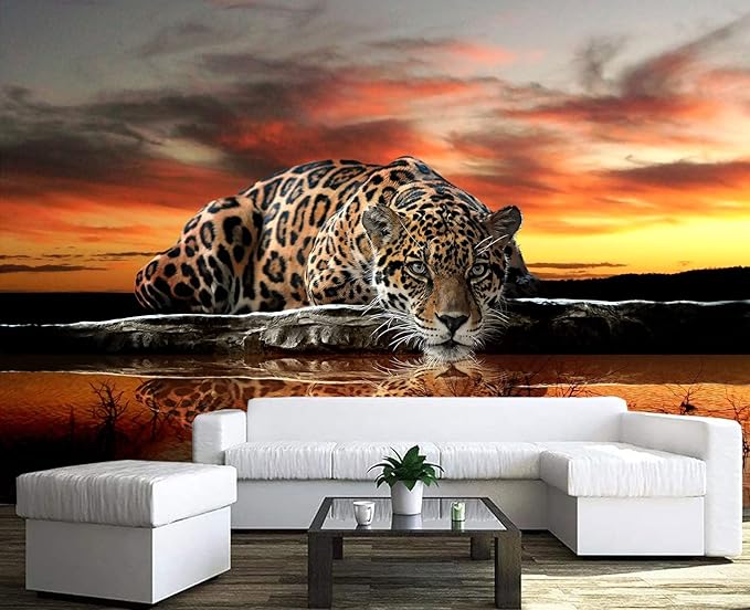 Clouar - Animal Leopard 3D Wallpaper Mural 158" x 110"(Not Self-Adhesive)