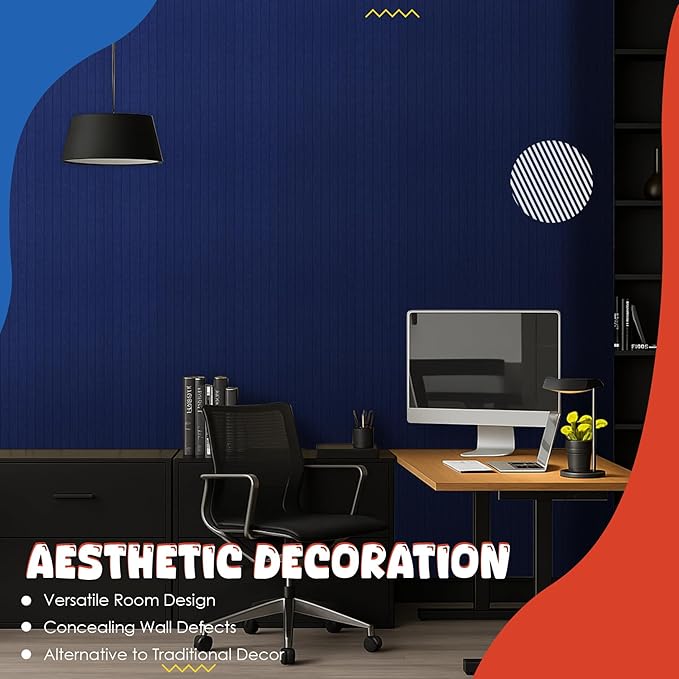 10 Pack Large Acoustic Panels,47.2" X 23.6" Acoustical Wall Panel,Self-Adhesive Sound Proof Panel for Office, Decorative Soundproof Wall Panels for Home Studio (NAVY BLUE)