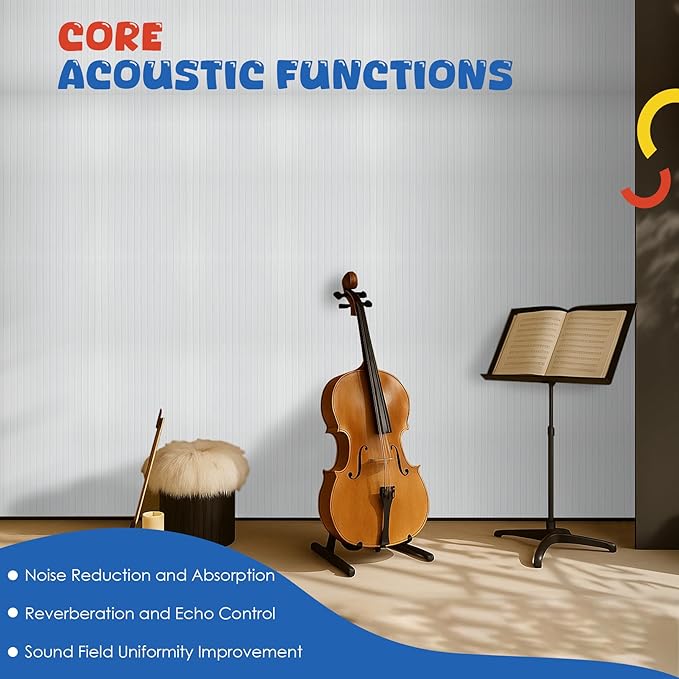 10 Pack Large Acoustic Panels,47.2" X 23.6" Acoustical Wall Panel,Self-Adhesive Sound Proof Panel for Office, Decorative Soundproof Wall Panels for Home Studio (White)