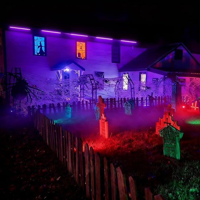 LED Wall Washer Light with RF Remote, 144W RGBW Color Changing Linear Bar Light, AC120V Waterproof RGB CCT Wall Washing Lamp for Outdoor and Indoor Lighting Projects, Plug & Play