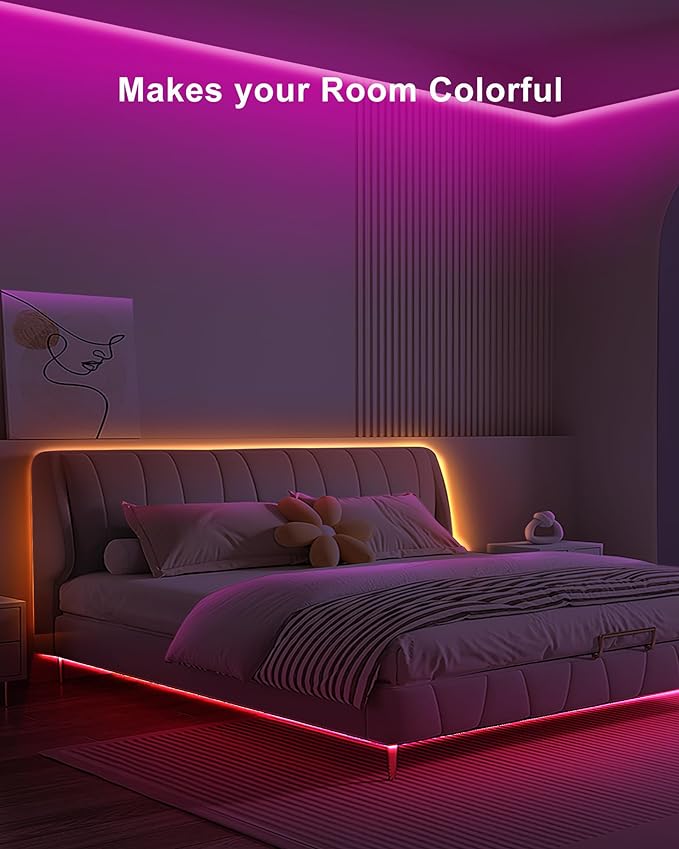 9.84ft Bluetooth RGB COB Led Strip Lights with Remote, Dimmable Smart App Led COB Light Strip, Color Changing Music Sync, Indoor RGB Led Lights Bedroom, Home Decor, Party